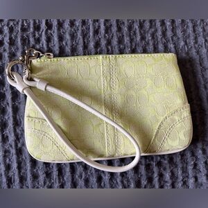Coach wristlet lime green